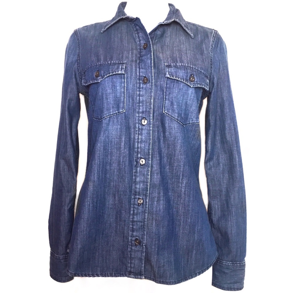 AG Jeans Button Down Long Sleeve Denim Shirt